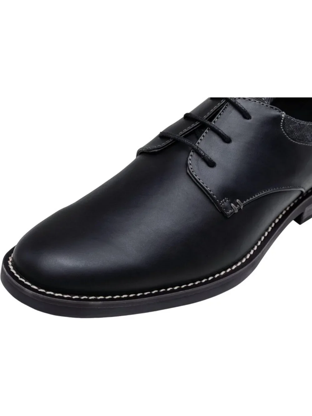 Men All Black Breathable Upper Lace Up Retro Business Classic Dress Oxford Shoes